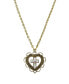 ფოტო #1 პროდუქტის Gold-Tone Heart with White Floral Cross Necklace