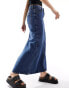 Фото #4 товара Object denim maxi coloumn skirt in medium blue wash