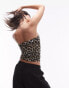 Фото #2 товара Topshop leopard print bandeau in brown