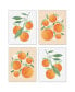 Фото #1 товара Little Clementine - Orange Citrus Linen Paper Wall Art -4 Ct Artisms - 8" x 10"