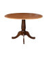 International Concept 42" Round Dual Drop Leaf Pedestal Table