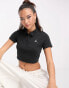 Фото #1 товара Jordan rib polo top in black