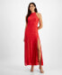 ფოტო #1 პროდუქტის Women's Sunset Geo-Lace Halter Maxi Dress