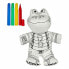 Colouring Plush Frog White Black 18 x 10 x 24 cm (8 Units)