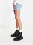 Levi's lace up leather boot in black