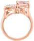 ფოტო #3 პროდუქტის EFFY® Morganite (4 ct. t.w.) & Diamond (1/8 ct. t.w.) Trio Ring in 14k Rose Gold