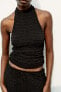 TEXTURED HALTER TOP