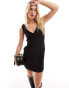 Closet London tailored pinafore mini dress with pockets in black DE 34 - фото #2