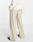 Stradivarius wide leg relaxed dad trouser in beige