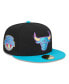 ფოტო #4 პროდუქტის Men's Black, Turquoise Chicago Bulls Arcade Scheme 59FIFTY Fitted Hat
