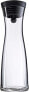 Фото #18 товара WMF Basic water carafe, 1.0l, height 29 cm, glass carafe, silicone lid, CloseUp-closure, silver