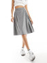 ASOS DESIGN tailored pleated midi skirt in grey