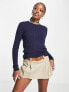 Фото #1 товара Polo Ralph Lauren cable knit jumper in navy