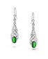 Фото #3 товара Серьги Bling Jewelry Green Oval Simulated Emerald Love Knot