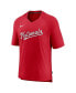 Фото #3 товара Men's Red Washington Nationals Authentic Collection Pregame Raglan Performance V-Neck T-shirt