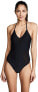 Фото #1 товара Ella Moss 262904 Women's Sheer Dot Black One Piece Swimsuit Size XS