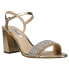 Фото #2 товара Nina Haven Metallic Rhinestone Wedding Block Heels Womens Gold Dress Sandals HA