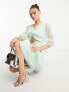 Фото #1 товара Collective the Label twist front midi dress in sage green