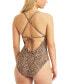 Bar Iii Women's Bonita Cheetah X-Back One-Piece Swimsuit Multi Size S