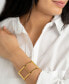 ფოტო #4 პროდუქტის Tarnish Resistant 14K Gold-Plated Stainless Steel Double Row Cuff Bracelet