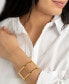 ფოტო #3 პროდუქტის Tarnish Resistant 14K Gold-Plated Stainless Steel Double Row Cuff Bracelet