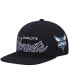 Men's Black Charlotte Hornets Hardwood Classics Script 2.0 Snapback Hat Черный - фото #2