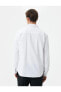 Фото #4 товара 4sam60014hw 000 Beyaz Erkek Dokuma Pamuk Uzun Kollu Basic Gömlek