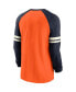 Фото #4 товара Men's Orange and Navy Chicago Bears Throwback Raglan Long Sleeve T-shirt