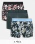 Фото #1 товара Jack & Jones 3 pack trunks in flower print in multi