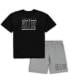 Men's Black, Heathered Gray Chicago White Sox Big and Tall T-shirt and Shorts Sleep Set