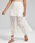 ფოტო #3 პროდუქტის Women's Pull-On Tiered Lace Maxi Skirt, Created for Macy's