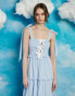 Sister Jane bow stripe midaxi dress in blue Серый, L - EU 42 - фото #3