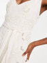 Фото #4 товара Hope & Ivy Bridal sheer embroidered maxi dress with neck tie in ivory