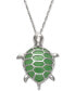 Фото #1 товара Macy's dyed Jade Turtle Pendant Necklace in Sterling Silver