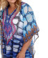 Plus Size Criss-Cross Neckline Animal Print Caftan Top