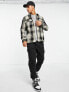 Only & Sons flannel overshirt in navy check