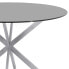 Mystere Round Dining table: In Brushed Stainless Steel With Gray Tempered Glass Top