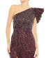 ფოტო #3 პროდუქტის Women's Embellished Puff One Shoulder Gown