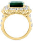 ფოტო #4 პროდუქტის EFFY® Lab Grown Emerald (4-7/8 ct. t.w.) & Lab Grown Diamond (2-3/8 ct. t.w.) Halo Statement Ring in 14k Gold