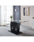 Contemporary Double Pedestal Dining Table, Tempered Glass Top With MDF Base