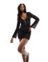 Wild Lovers Camila lace long sleeve dress in black