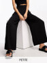 Фото #1 товара River Island Petite palazzo wide leg trousers in black