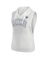 Women's Oatmeal Dallas Cowboys Lounge Script Sleeveless V-Neck Pullover Hoodie