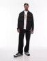 Topman oversized fit full zip smart jersey with pockets in black - BLACK Черный, S - Chest 38 - фото #1