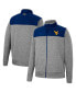 ფოტო #1 პროდუქტის Men's Charcoal, Navy West Virginia Mountaineers Putter Herringbone Full-Zip Jacket