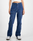 Фото #1 товара Juniors' High-Rise Baggy Straight Cargo Jeans