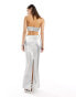 Фото #5 товара Kyo The Brand fishtail maxi skirt co-ord in silver