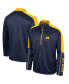 Men's Navy Michigan Wolverines Marled Half-Zip Jacket