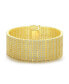 ფოტო #1 პროდუქტის Sterling Silver 14K Gold-Plated Cubic Zirconia Cuff Bracelet