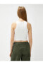 Basic Crop Atlet Halter Yaka Fitilli